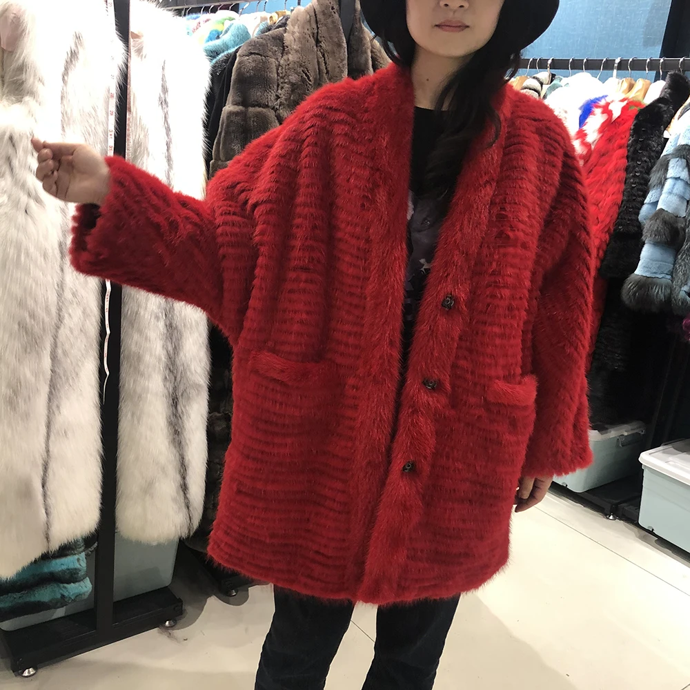 Real mink fur coat women winter Luxurious High-quality oversize new fashion style coat