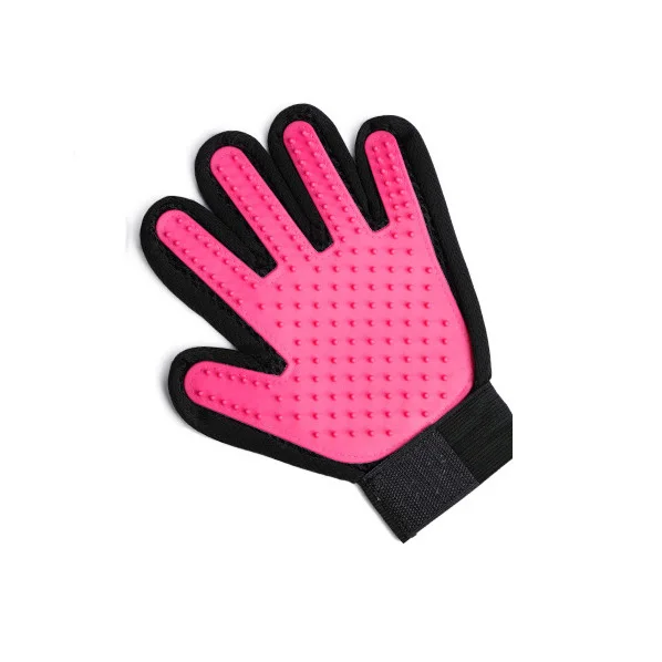 Right hand pink Перчатки для домашних животных, силиконовая щетка для домашних животных, массажные перчатки для ухода за собаками, для ванны, для кошек, принадлежности для ванны, для поплавок, гребень для удаления волос - Цвет: Right hand pink