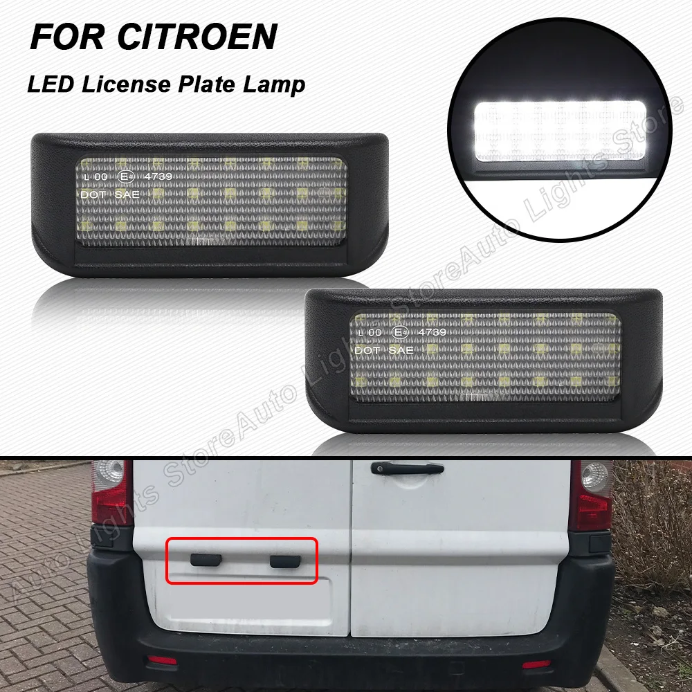 Éclairage Plaque Immatriculation LED pour Citroen JUMPY 3 Van