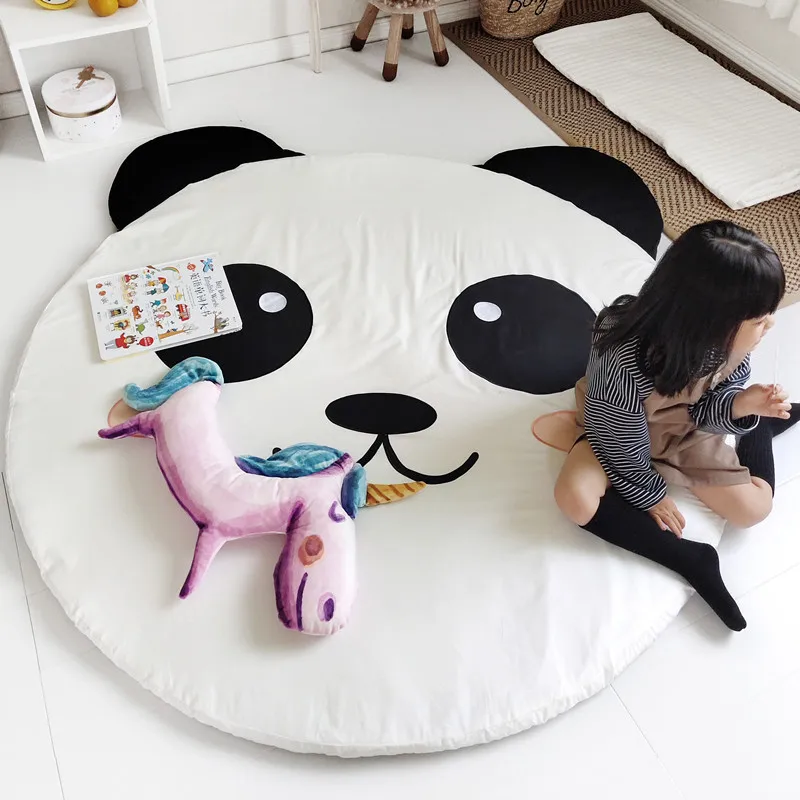 

Nordic cotton cloth embroidered cartoon shape mat Bao game pad round removable and washable climbing mat wholesale