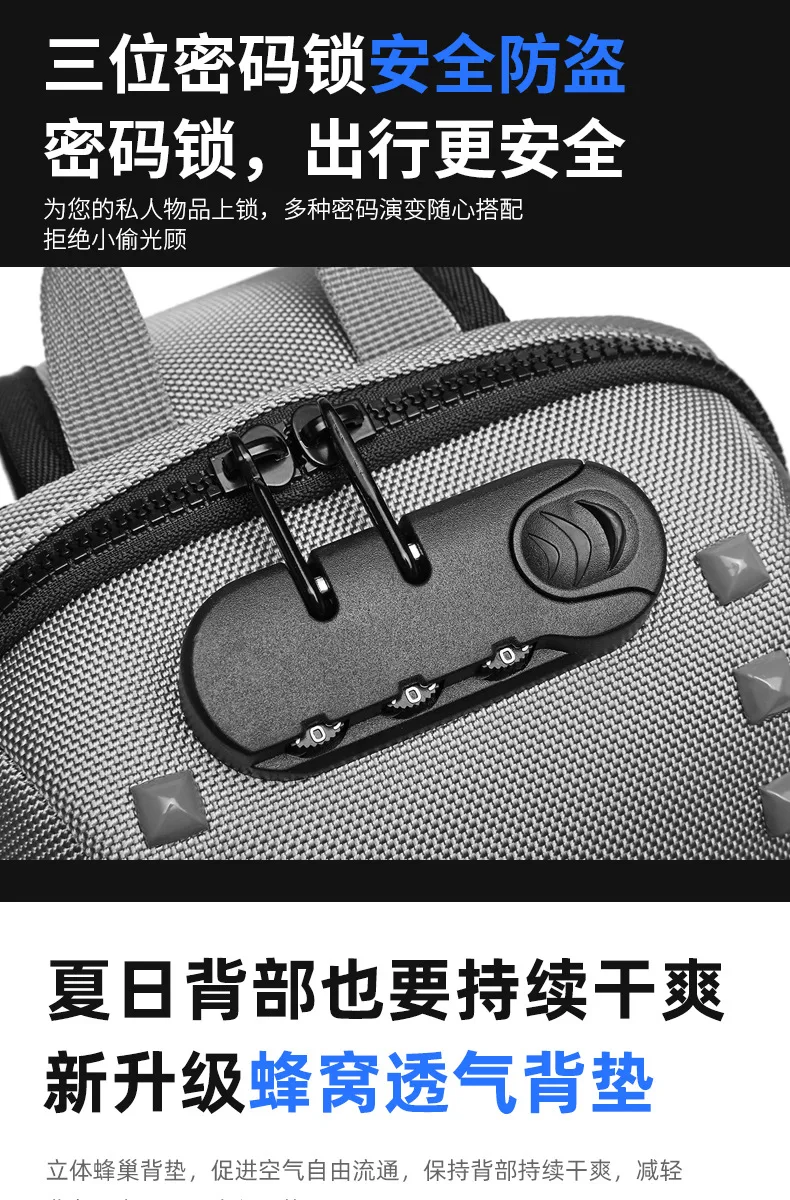 Мужская сумка через плечо с защитой от кражи для 10," Ipad, зарядка через usb, мужские сумки через плечо, Оксфорд, короткая сумка на грудь, мужская сумка на плечо