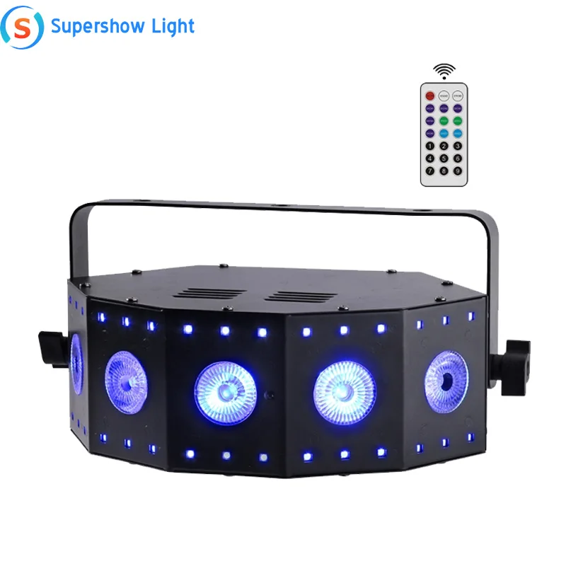 

5*8W RGBUV 4in1+30*0.2W SMD-RGB Multi Angle Led Effect Lights For Party Night Club DJ