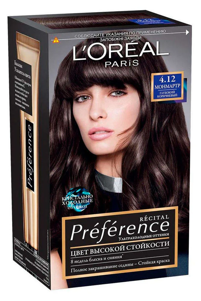Крем-краска для волос «Preference» L'Oreal Paris, 4.12 Монмартр