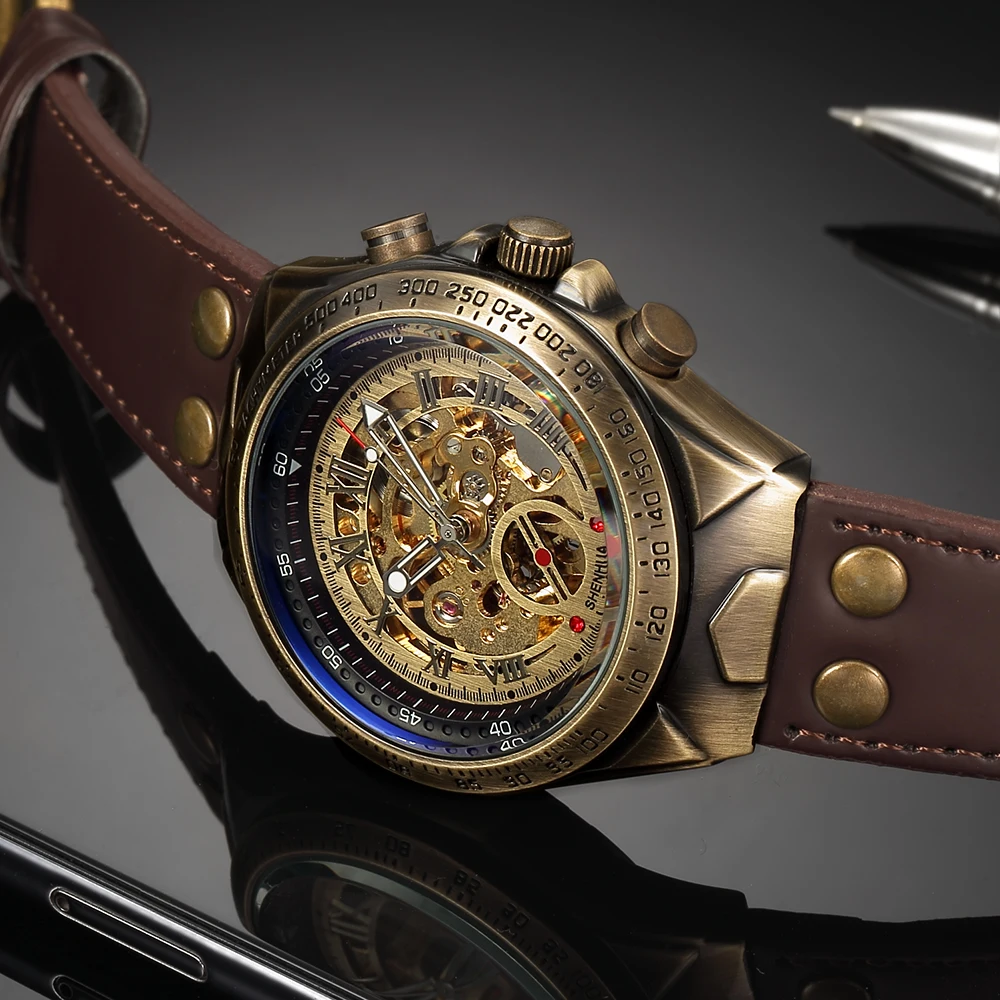 Retro style automatic mechanical watch