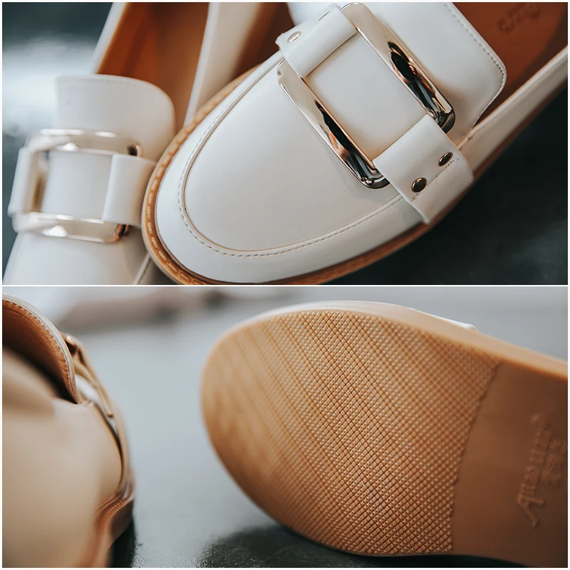 Обувь на плоской подошве; женская обувь на низком каблуке; сезон осень; scarpe donna; женская обувь с круглым носком; Buty Damskie с пряжкой