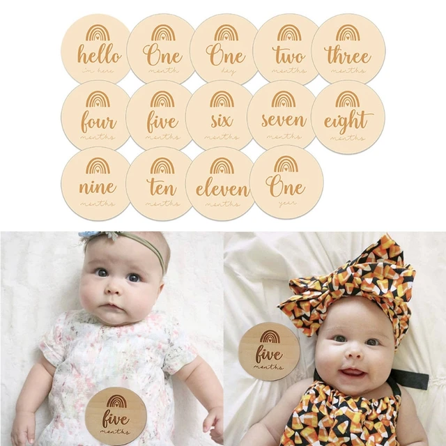 Blocs de jalons pour nouveau-né en bois, cartes d'enregistrement mensuel de  naissance de bébé, accessoires de photographie pour nourrissons, 14 pièces  - AliExpress