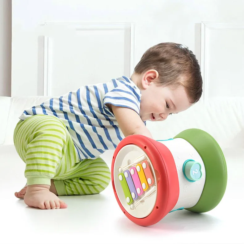 Children's birthday gift smart toy multi-function hand drum drum bead knocking piano 6 in 1 music baby puzzle early educationtoy