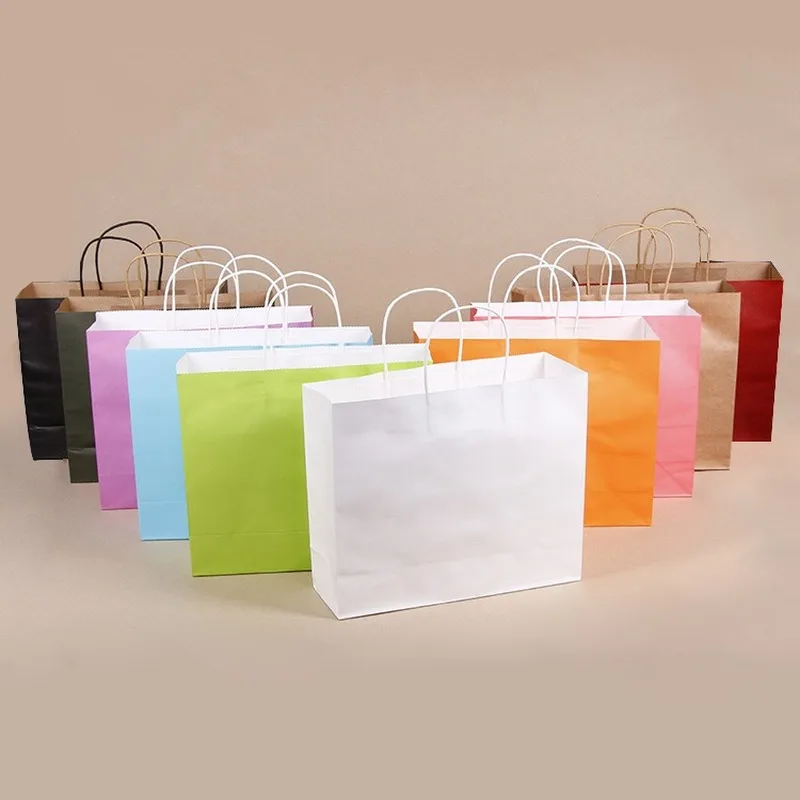 

Color Clothing Shopping Bags Creative Hand Paper Gift Bags Kraft Paper Bag Storage Bags Party Fashion Party Gifts Bags