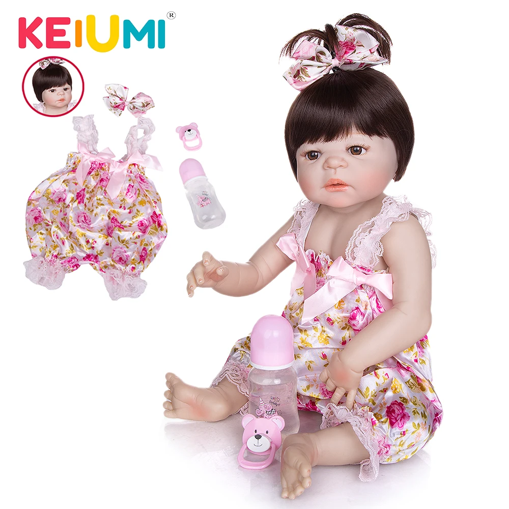 KEIUMI offre spéciale Reborn bébé poupées réaliste fille princesse 23 pouces bébé poupées renées bambin bebe lavable jouet pour enfants cadeaux