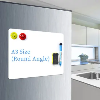 

A3 Rounded Refrigerator Magnet White Small Whiteboard Children's Magnetic Office Billboard Soft Whiteboard