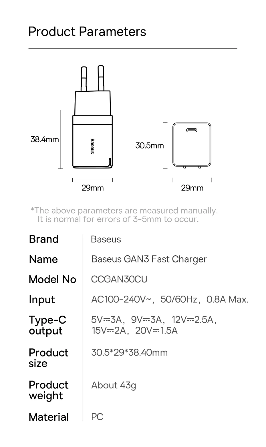 airpods usb c Baseus GaN3 Phone Charger PD 30W Quick Charge USB C Charger Support PD3.0 QC3.0 Fast Charging For iPhone 13 12 X Pro Max Tablets 65 watt charger mobile