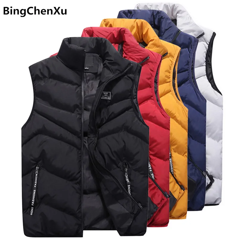 

mens vest Fashion Sleeveless Jacket Mens Thickening Cotton Vests Warm Vest Winter Male Waistcoats Men Casual Windbreakers 9998