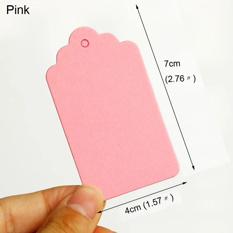 Pink 50 шт. подарочные бирки, цветные подарочные упаковочные бумажные бирки, бирки на свадьбу, день рождения, сумки, ценники, этикетки, сделай сам, ткань для шитья, поставка - Цвет: Pink