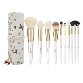 

Msq 10Pcs Makeup Brushes Set Powder Foundation Eyeshadow Eyebrow Lip Brush Tool With Flax Case Or Delicate Resin Cylinder