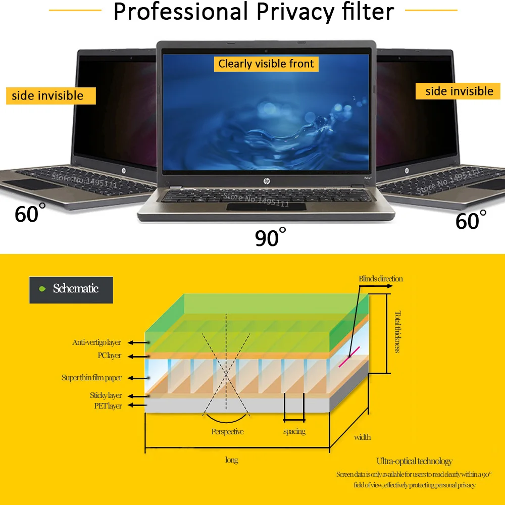 Для поздней 2012-ранней MacBook Pro 13,3 дюймов retina модель A1502 A1425, конфиденциальности фильтрующие экраны защитная пленка(307 мм* 201 мм