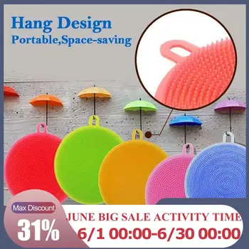 

1pcs Silicone Dish Washing Kitchen Accessories Brush Pot Pan Sponges Cleaning Cooking Cleaner Wash Tool Scouring Brushes B7J6