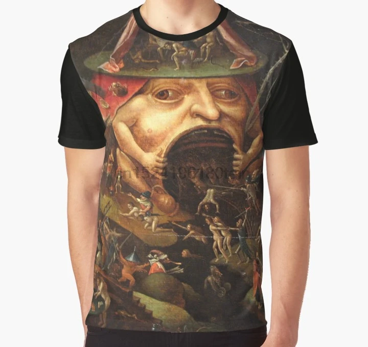 Принт по всему миру 3D футболка Мужская забавная Insight into Hell 3 от Hieronymus Bosch полная