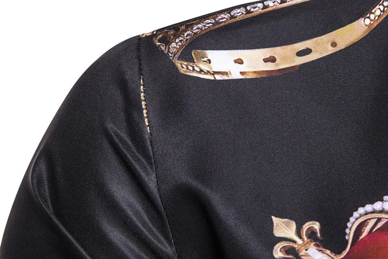HuLooXuJi Men Luxury Shirts Casual Slim Fit Long Sleeve Male Vintage Printed Shirt Party Shirts US Size:M-3XL