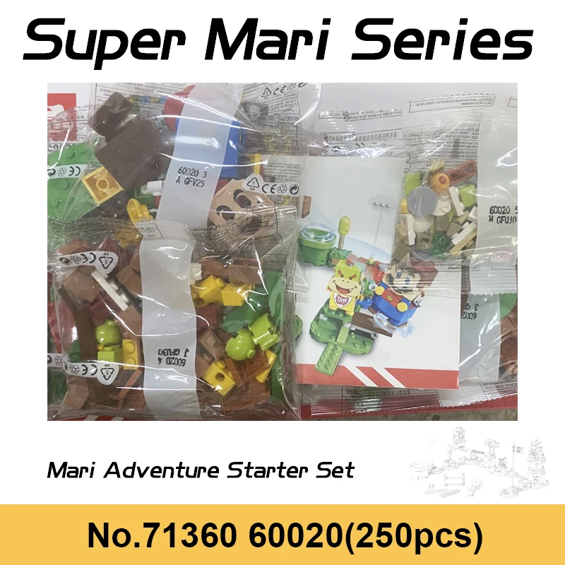 250 шт. стартовый набор больших приключений с супер марионами фигурки Bowser Jr Goomba