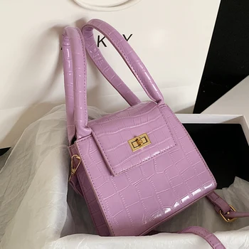 

Alliager Pattern PU Leather Crossbody Bags Mini Totes Bag Solid Color Shoulder Handbags Female Cross Body Bag Message Bag