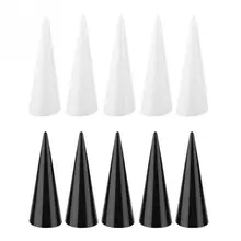 Moda 5 uds un solo dedo cono dedo Display Ring Holder almacenamiento vitrina de exhibición de acrílico Stand anillos joyería organizador(China)