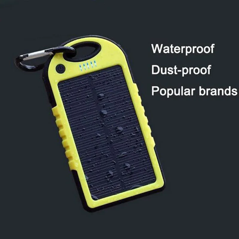 Solar Energy Waterproof Charger 5000mah Power Bank Double USB External Battery Portable Charger Powerbank For Xiaomi Mi Redmi