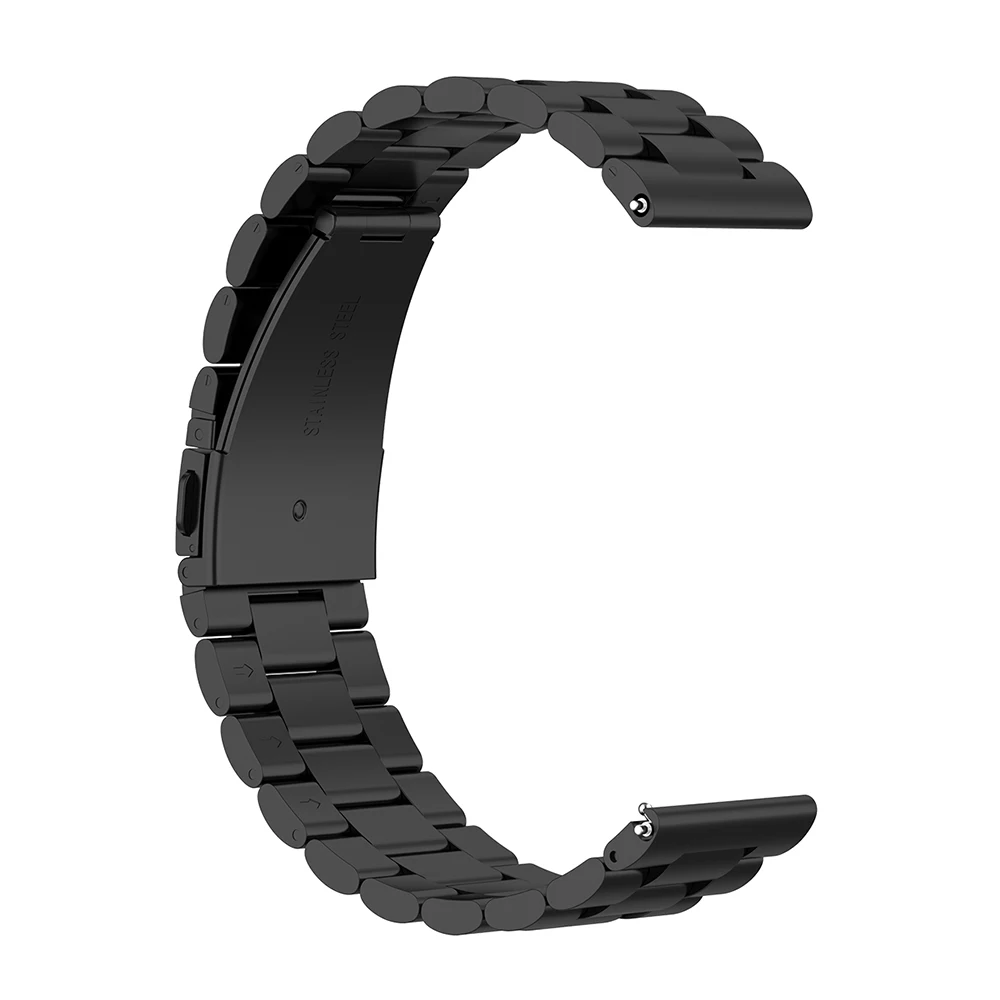 black Ремешок для часов samsung Galaxy Watch ремень из нержавеющей стали для samsung Active R500 для Garmin Vivoactive3 для Huami Amazfit BIP GTR - Цвет: black