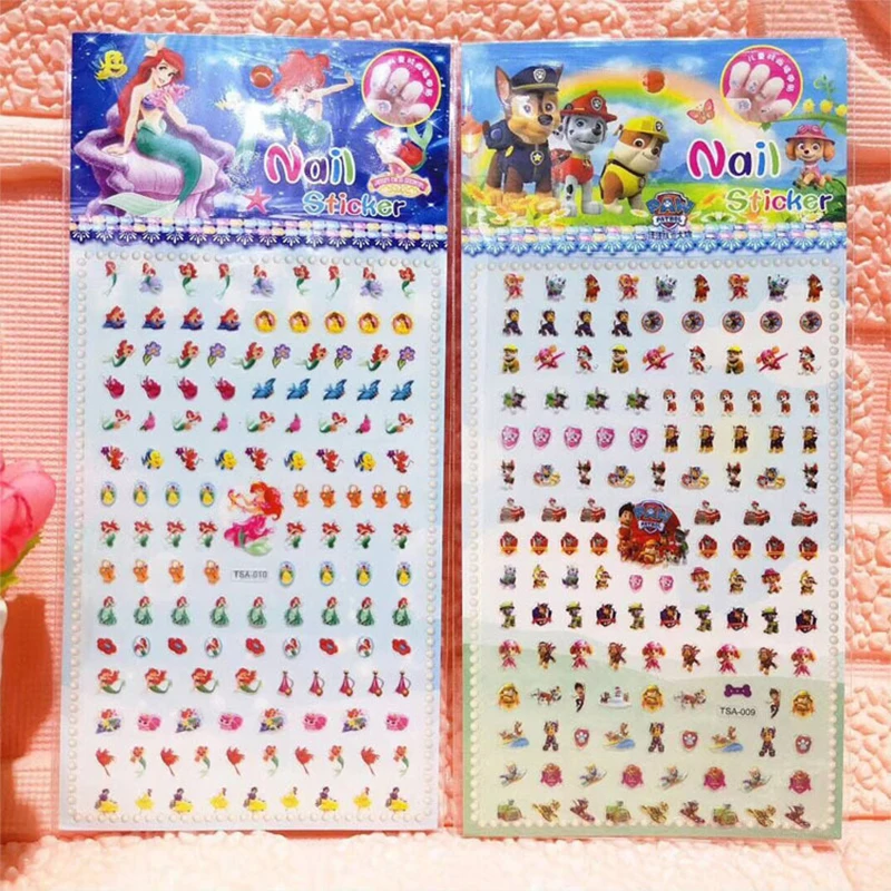 

40PC 3D sticker Children's cartoon nail sticker princess green non-toxic waterproof nail patch cute girl gift Fridge Magnet Toy