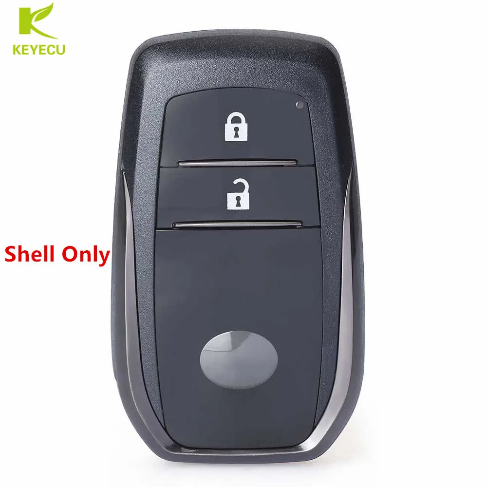 

KEYECU Replacement Remote Car Key Shell Case Fob 2 Button for Toyota Camry RAV4 Crown Highlander Corolla + Uncut Blade