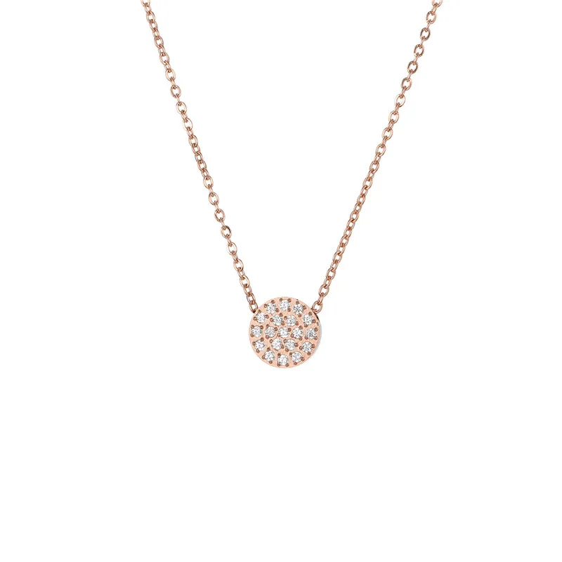 rose gold color CC ожерелье из нержавеющей стали для женщин изящное многослойное офисное женское длинное модное ожерелье изысканные аксессуары YX15466 - Окраска металла: rose gold color