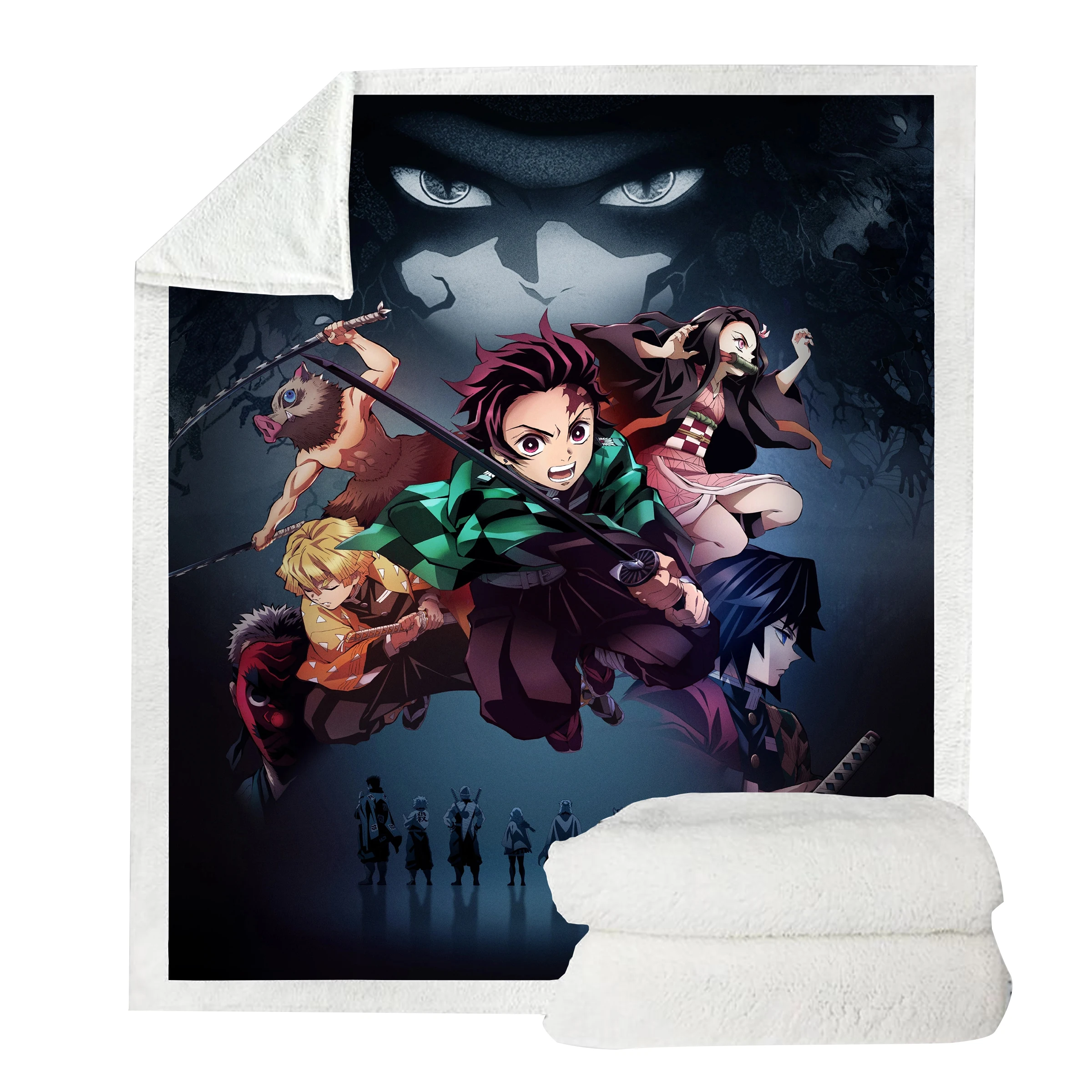 Аниме Demon Slayer: Kimetsu no Yaiba 3D печатное квадратное одеяло диван для детей взрослых