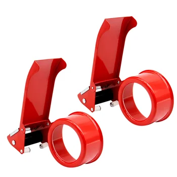 

2pcs Tape Cutter Carton Packing Device Manual Baler Tape Dispenser Sealer Sealing Device Machine (Red)