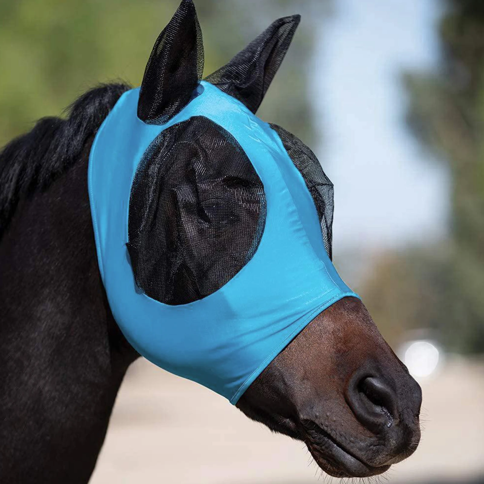 Breathable Horse Fly Mask, Horse Protective Fly Mask with Ears, Comfort Mesh Horse Mask with Ears for Arab Cob Pony Equestrian