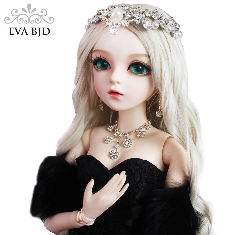 EVA BJD 1/3, BJD невесты, кукла, черное платье, макияж ручной работы, 24 дюйма, 60 см+ стеклянные глаза+ аксессуары, парики, одежда, обувь, свадебный подарок