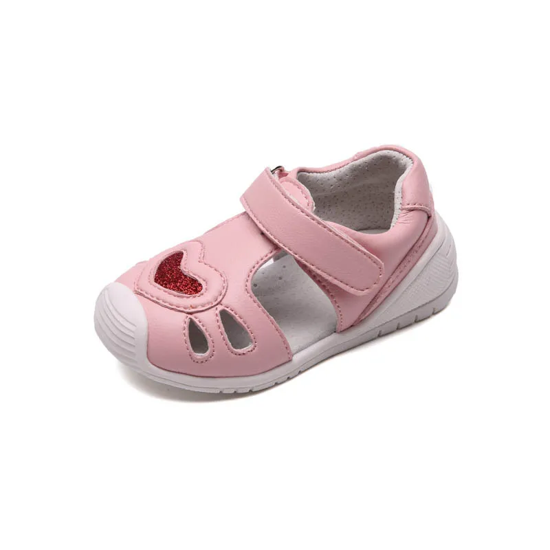 Sandales en cuir véritable pour bébés filles | Petites chaussures respirantes pour enfants, style d'amour, nouvelle collection