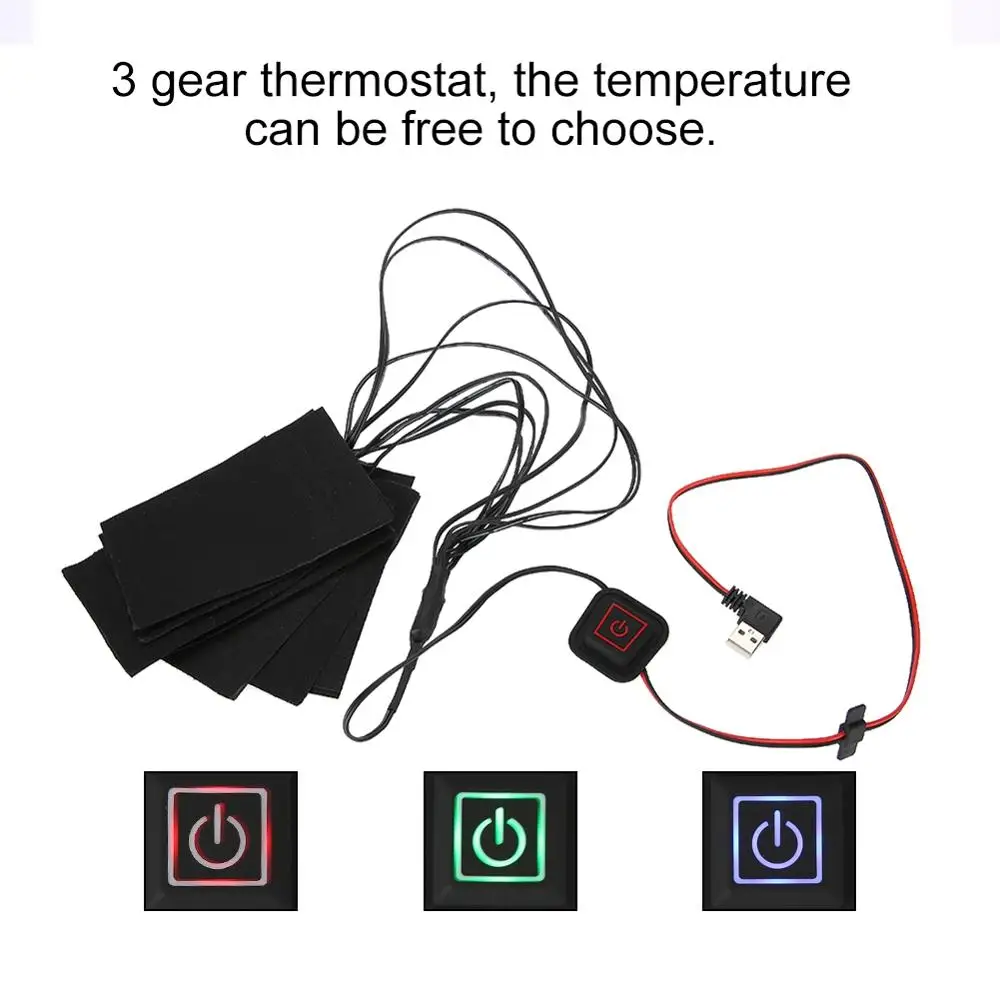 1 шт. хлопок грелку USB с подогревом пластина куртка пальто жилет открытый зимний теплый сзади шеи быстрый нагрев