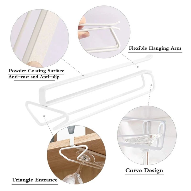 IALJ Топ бокал для вина вешалка держатель под шкаф полка для хранения без бурения для кухни набор из 2