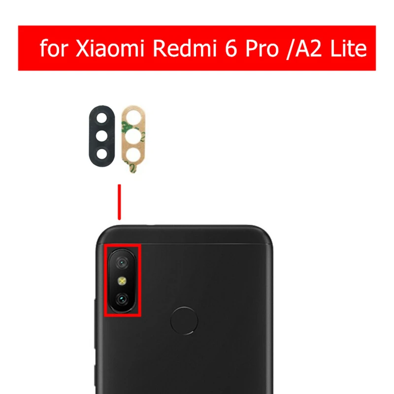 2 шт. для Xiaomi mi A2 Lite камера Стекло Объектив Красный mi 6 Pro задняя камера стекло объектив с клеем Замена Ремонт Запасные части