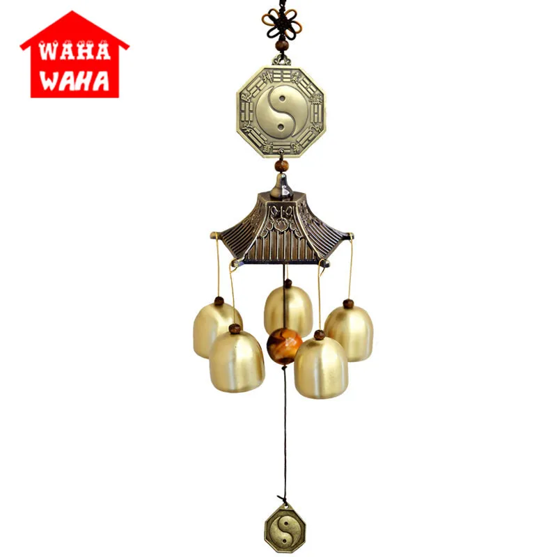Колокольчики Fengshui из чистой меди бронзовые колокольчики с большим 5