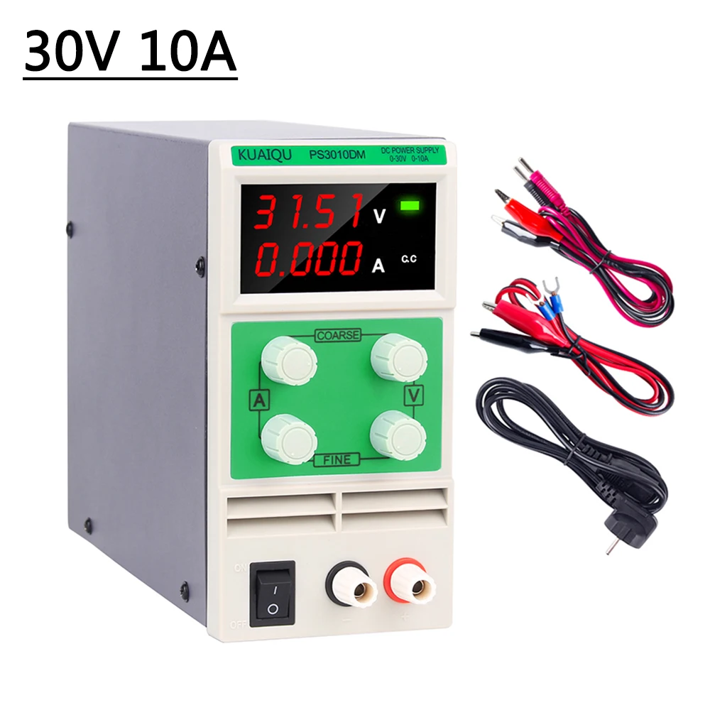 30V 10A 4 Digits PS 30V 10A 3/4 знака после запятой переключение лаборатории Питание Напряжение регулятор постоянного тока лабораторная скамья Источники питания цифровой Дисплей регулируемый - Цвет: 30V 10A 4 Digits PS