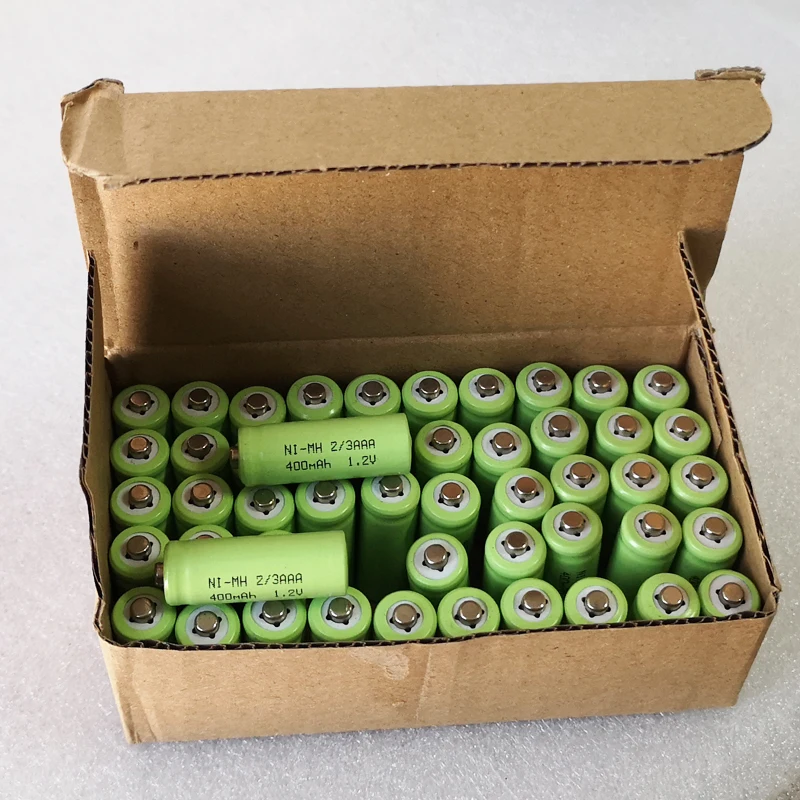 US 50 шт 400mah 1 2 V 2/3AAA ni mh аккумуляторная батарея 2/3 AAA nimh элемент без пайки вкладки