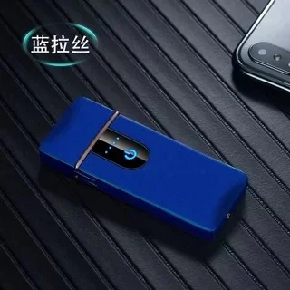 Blue Мужской Сплав сигаретный светильник er USB светильник er плазменный светодиодный светильник портативный сигаретный чехол светильник er с бесплатным держателем для сигарет фильтр - Цвет: Blue