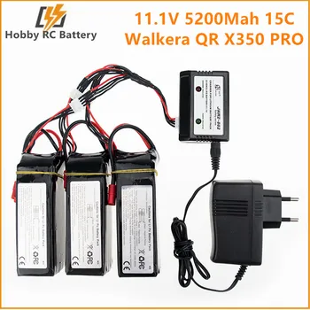 

11.1V 5200Mah 3S 15C Walkera QR X350 PRO Lipo battery and charger with cable RC Drone Quadcopter parts wholesale