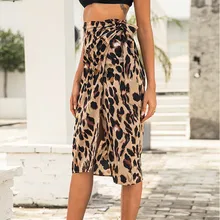 Новое поступление, юбки с леопардовым принтом jupe, женская сексуальная леопардовая повязка с принтом, цельная юбка с бантом и вилкой, открытая юбка longa falda LS* D