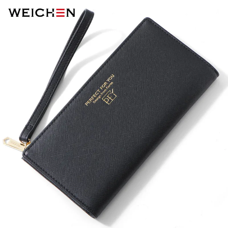 

WEICHEN Wristband Wallet Women Zipper Cell Phone Pocket Coin Purse Card Holder Ladies Carteira Clutch Leather Female Portfel NEW