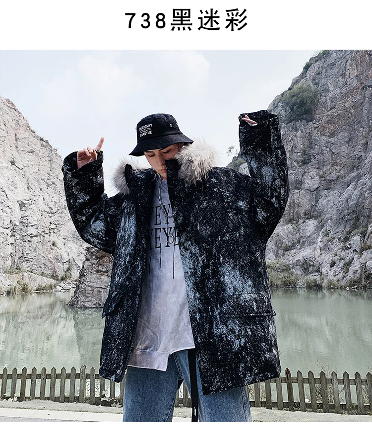 Liketkit, мужские зимние куртки, парки,, с принтом, теплая, толстая, хип-хоп куртка, верхняя одежда для мужчин, более размера, модная уличная одежда, пальто размера плюс