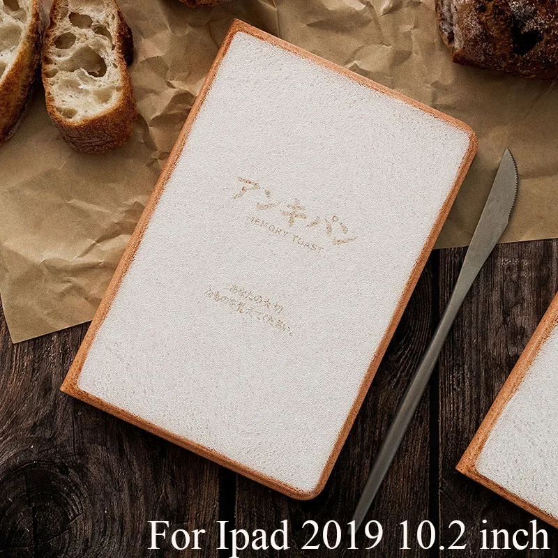 

Ipad201910.2inch Memory Toast pattern Pu Flip case For Ipad 2019 10.2 inch cover Yellow tape