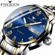 Люксовый бренд, FNGEEN, мужские кварцевые часы, отображение даты, недели, светящиеся мужские часы, наручные часы для мужчин, часы, Relogio Masculino
