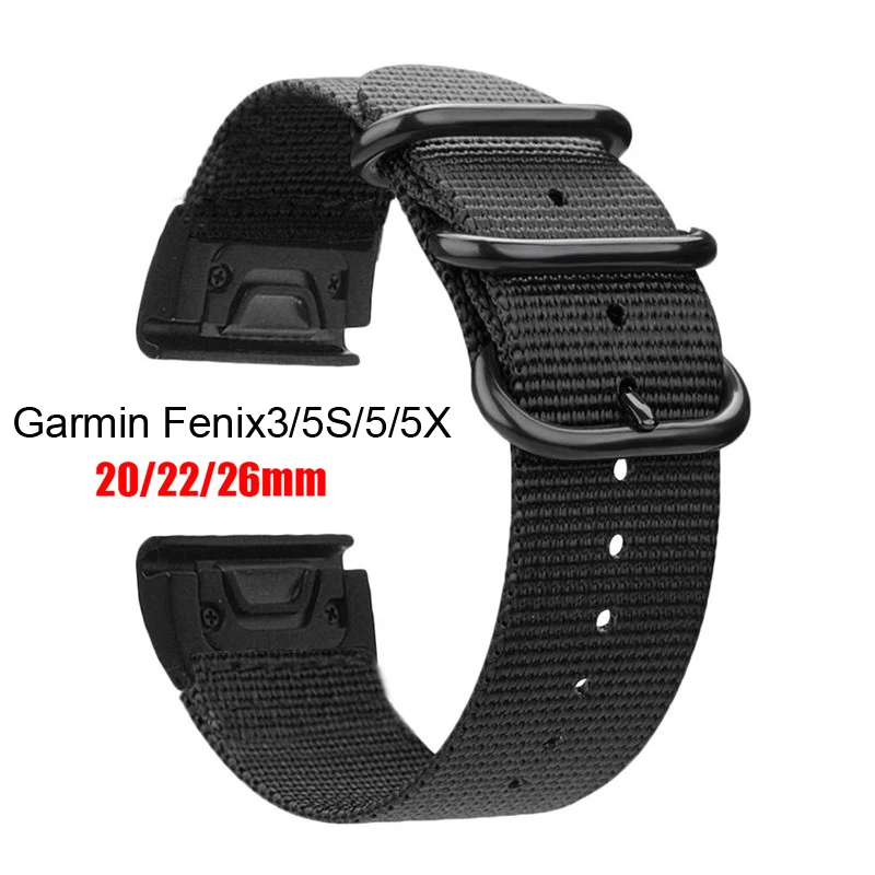 

Easy Fit Nylon Strap for For Garmin 6X Pro Watch Band Quick Release Replacement fenix 3 5X Wristband