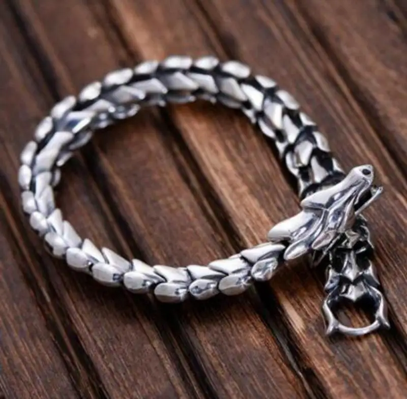 Fashion Rock High Quality Metal Heavy Dragon Scale Biker Bracelet for Men Domineering Punk Jewelry | Украшения и аксессуары